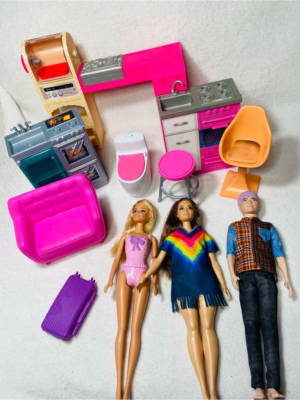 Modern Barbie Dreamhouse Furniture Kitchen Couch Toilet Fashionista Dolls